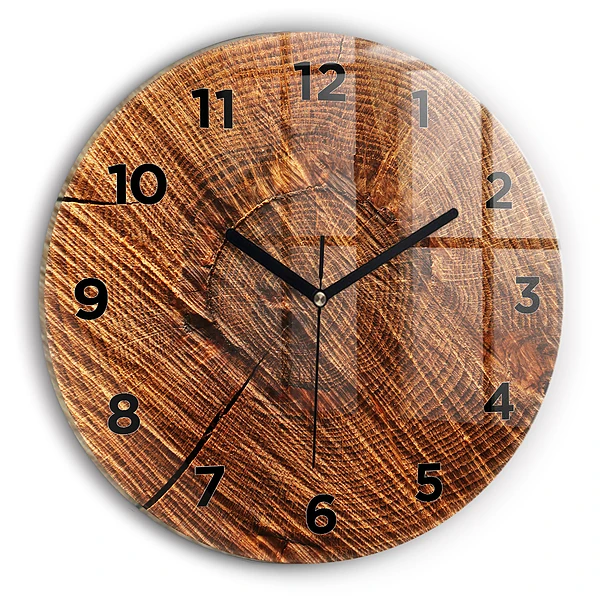 Wanduhr rund Dekoratives Holz