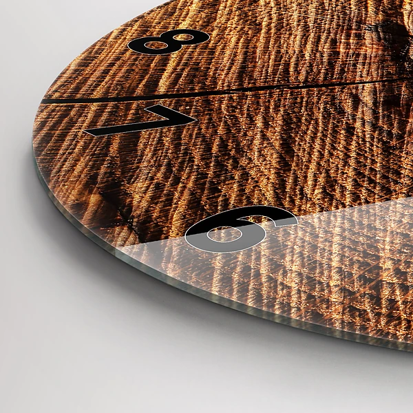 Wanduhr rund Dekoratives Holz