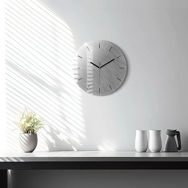 Wanduhr rund Metallwand