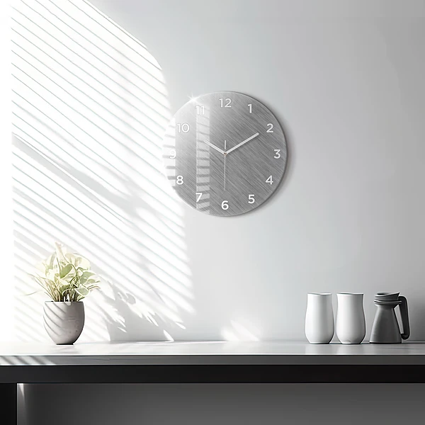 Wanduhr rund Metallwand