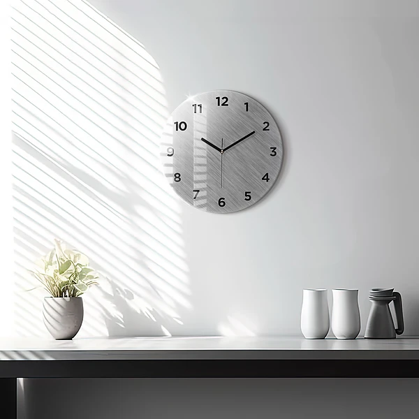 Wanduhr rund Metallwand