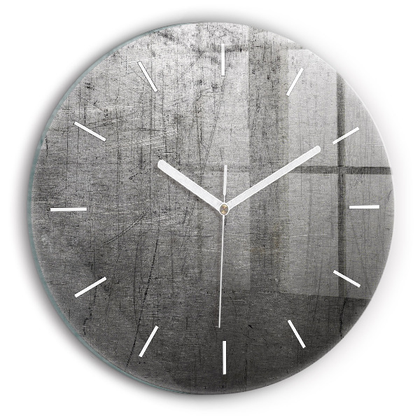 Wanduhr glas rund Metallwand