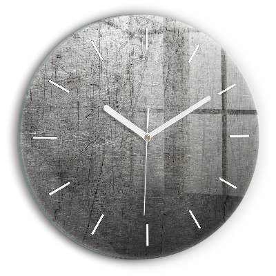 Wanduhr glas rund Metallwand