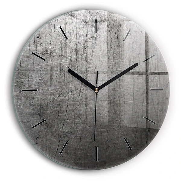 Wanduhr glas rund Metallwand