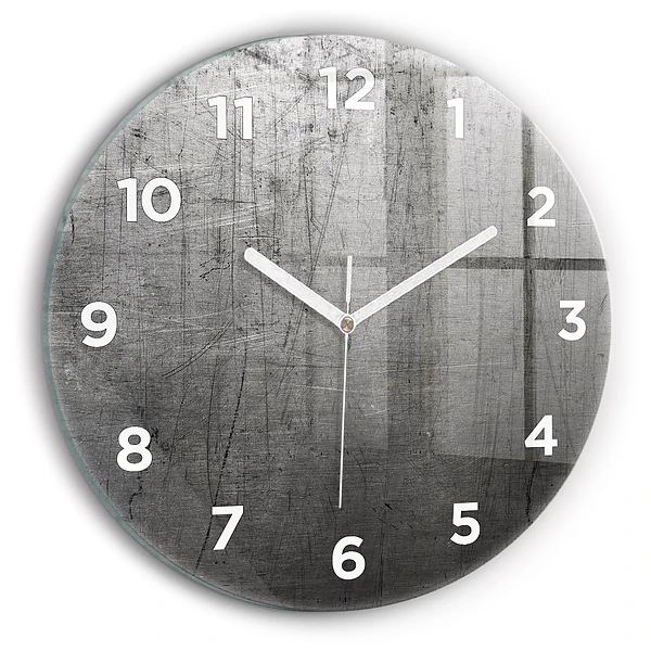 Wanduhr glas rund Metallwand