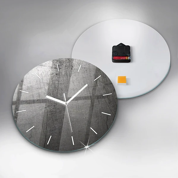 Wanduhr glas rund Metallwand