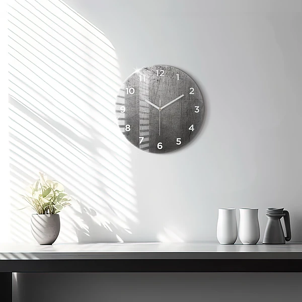 Wanduhr glas rund Metallwand