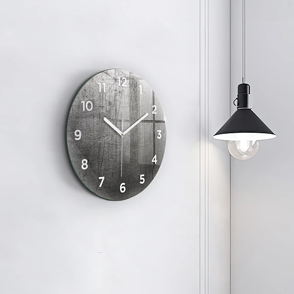 Wanduhr glas rund Metallwand