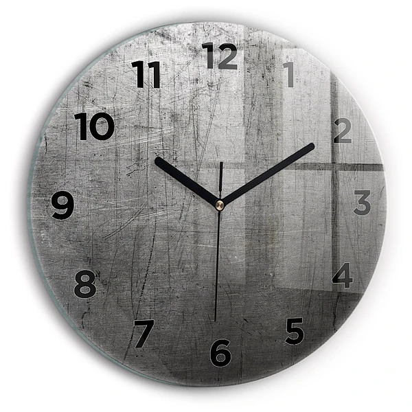 Wanduhr glas rund Metallwand