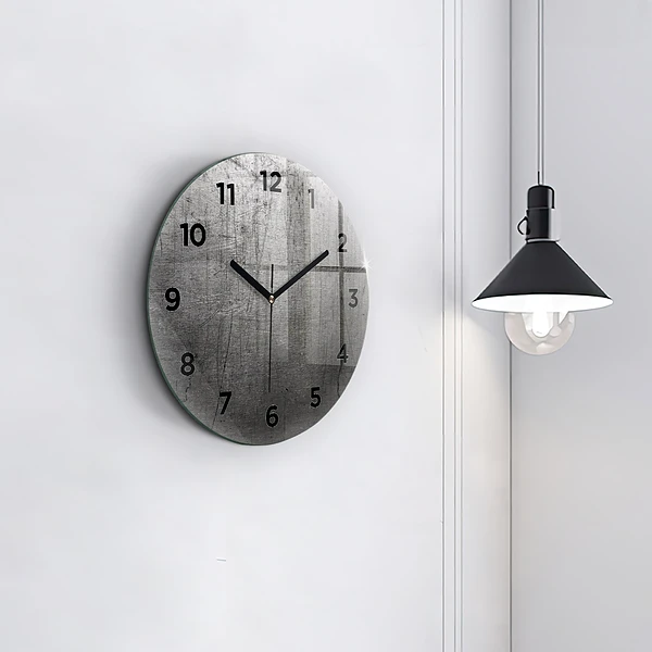 Wanduhr glas rund Metallwand