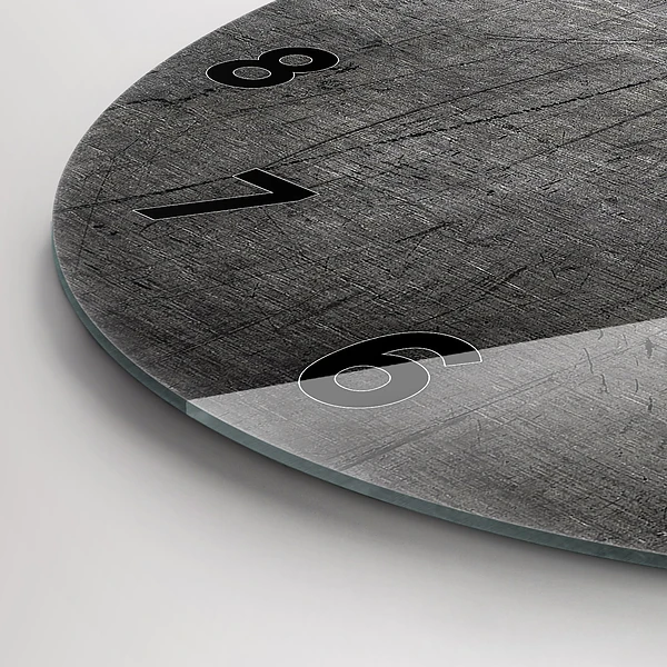 Wanduhr glas rund Metallwand