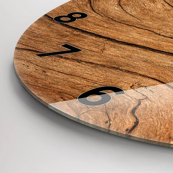 Wanduhr rund mit motiv Altes Holz