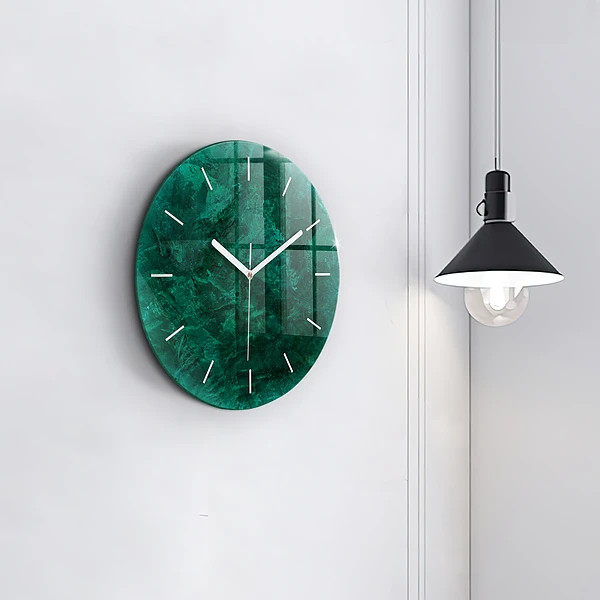 Wanduhr rund Smaragd Wand