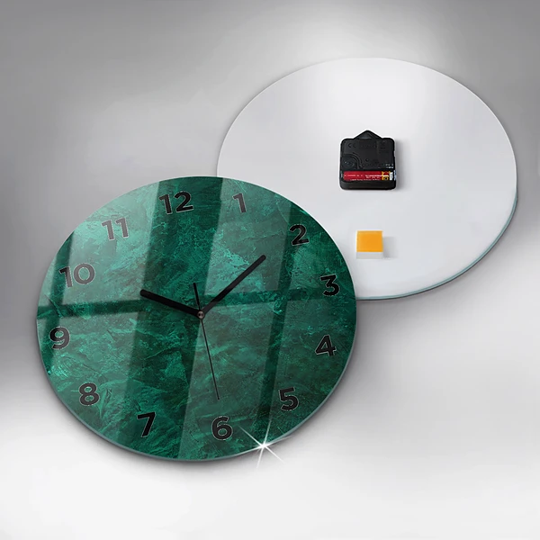 Wanduhr rund Smaragd Wand