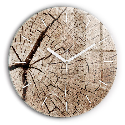 Wanduhr rund mit motiv Alter Holzstamm
