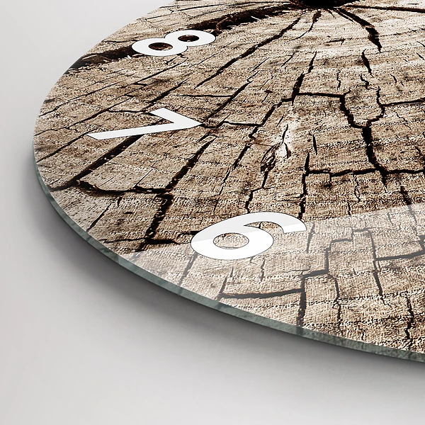 Wanduhr rund mit motiv Alter Holzstamm