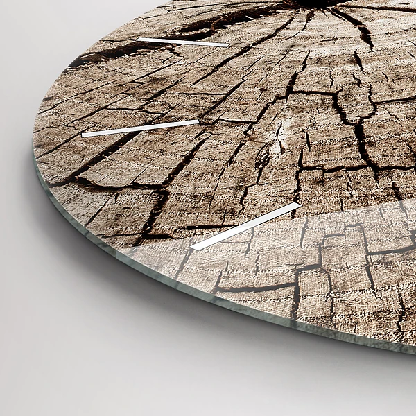 Wanduhr rund mit motiv Alter Holzstamm