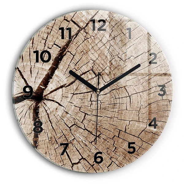 Wanduhr rund mit motiv Alter Holzstamm