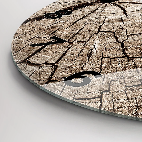 Wanduhr rund mit motiv Alter Holzstamm