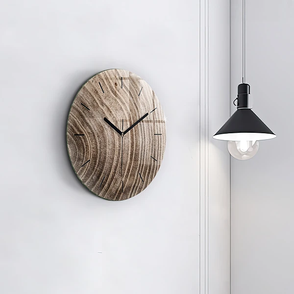 Wanduhr rund Baumstamm
