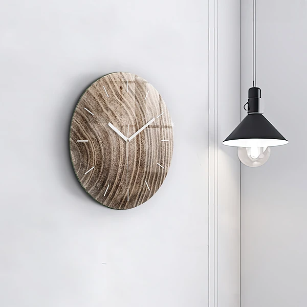 Wanduhr rund Baumstamm