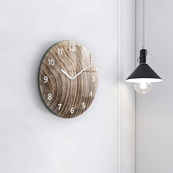 Wanduhr rund Baumstamm