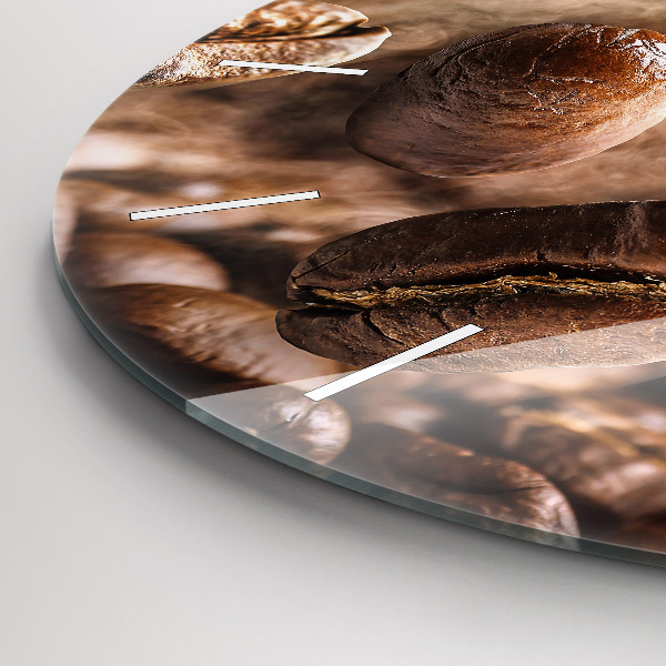 Wanduhr rund Kaffeebohnen
