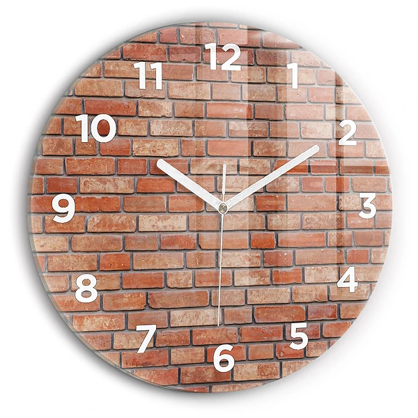 Wanduhr rund Backsteinmauer