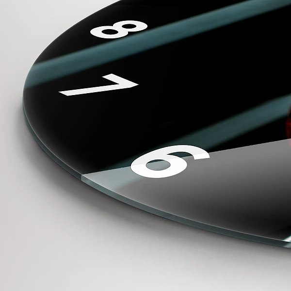 Wanduhr glas rund Weinflasche