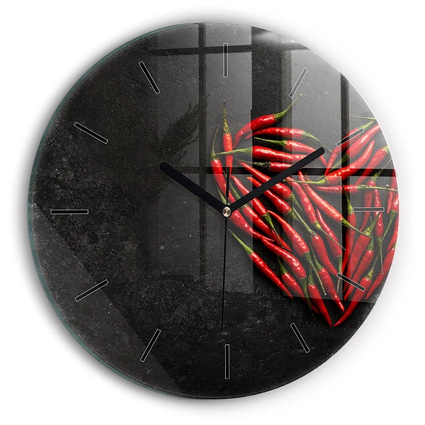 Wanduhr rund Herz aus Pfefferminz