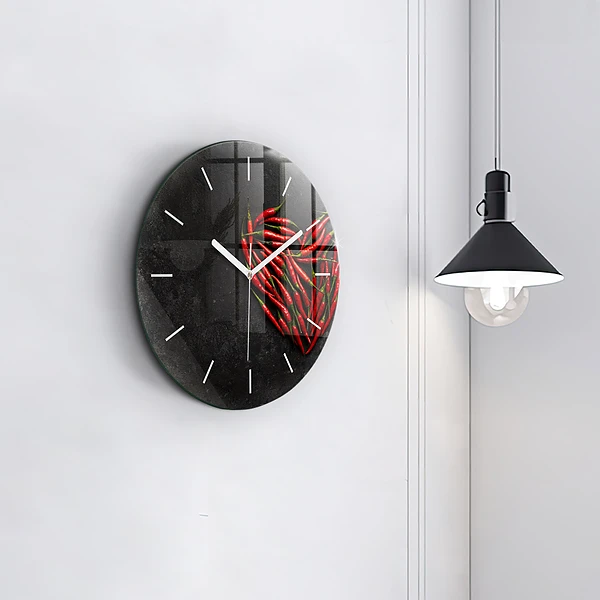 Wanduhr rund Herz aus Pfefferminz