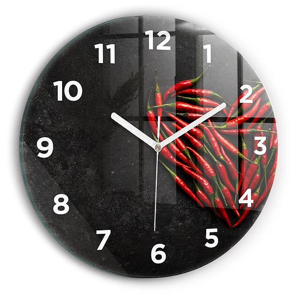 Wanduhr rund Herz aus Pfefferminz