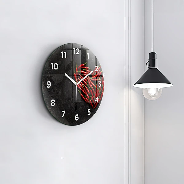 Wanduhr rund Herz aus Pfefferminz
