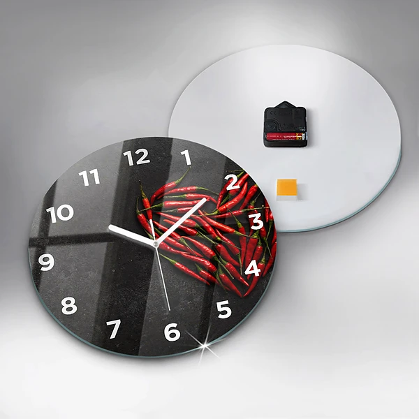 Wanduhr rund Herz aus Pfefferminz