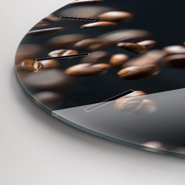 Wanduhr glas rund Kaffeebohnen