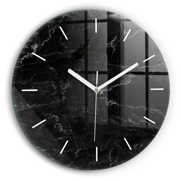 Wanduhr rund mit motiv Schwarze Murmel