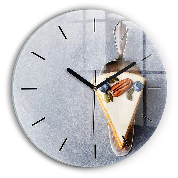 Wanduhr rund Ein Stück Kuchen