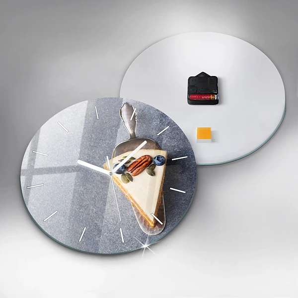 Wanduhr rund Ein Stück Kuchen