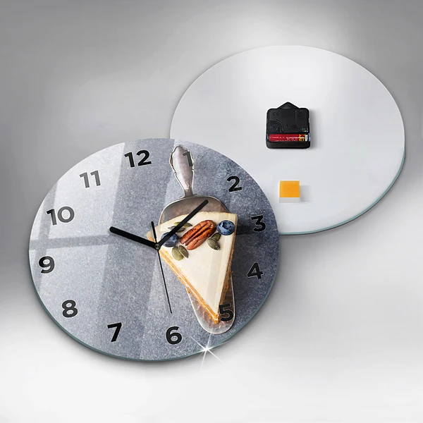 Wanduhr rund Ein Stück Kuchen