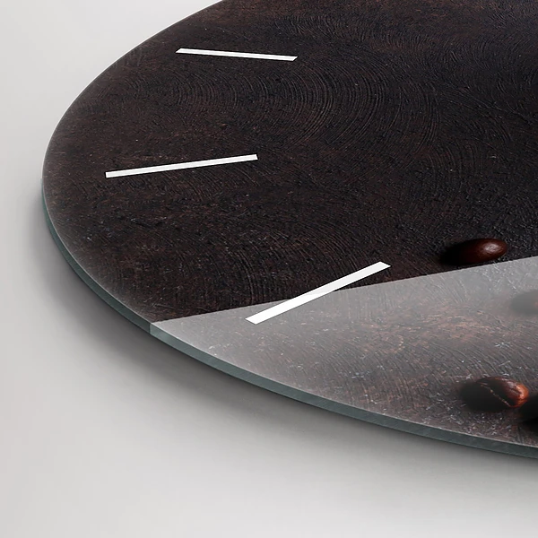 Wanduhr glas rund Tasse Kaffee