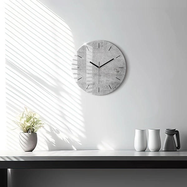 Wanduhr rund Rohe Wand