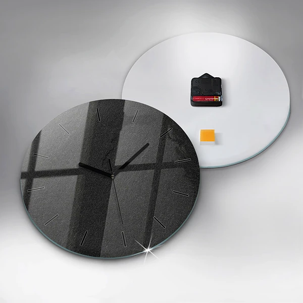 Wanduhr glas rund Dunkler Felsen