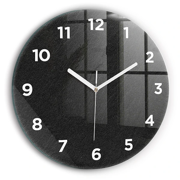 Wanduhr glas rund Dunkler Felsen