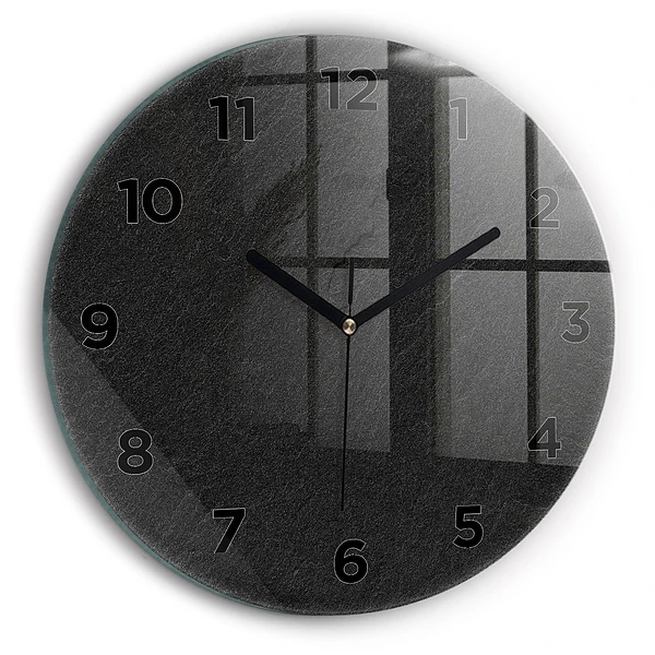 Wanduhr glas rund Dunkler Felsen