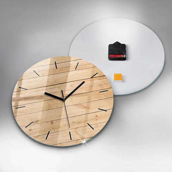 Wanduhr rund Hölzerne Bretter