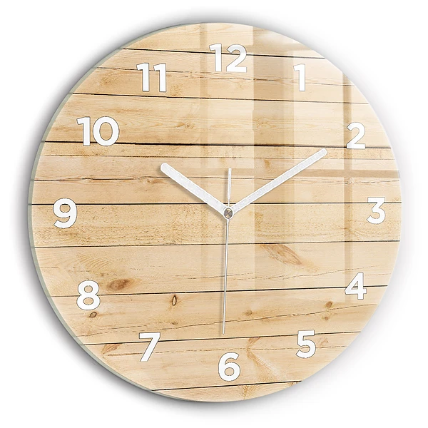 Wanduhr rund Hölzerne Bretter