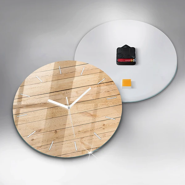 Wanduhr rund Hölzerne Bretter