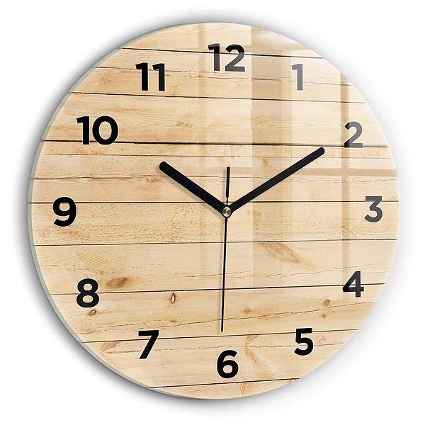 Wanduhr rund Hölzerne Bretter