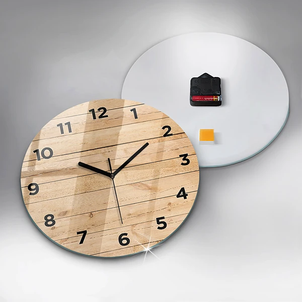 Wanduhr rund Hölzerne Bretter