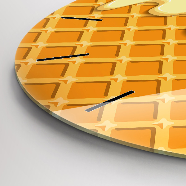 Wanduhr rund mit motiv Waffel und Eiscreme
